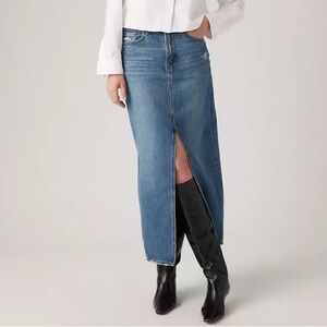 NWT Levi's Ankle Column Slit Denim Maxi Skirt Women’s Size 31